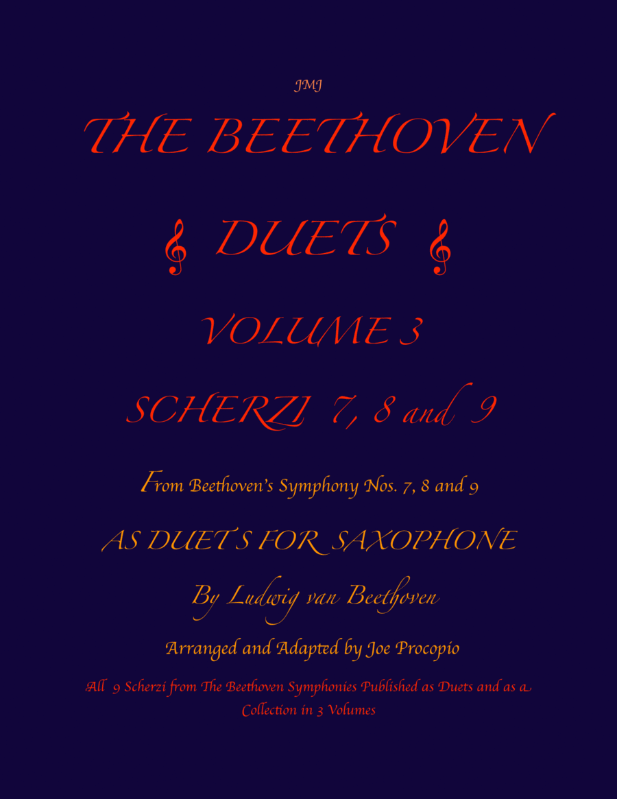 The Beethoven Duets For Saxophone Volume 3 Scherzi 7, 8 and 9 Woodwind Quartet scores gallery preview page 1