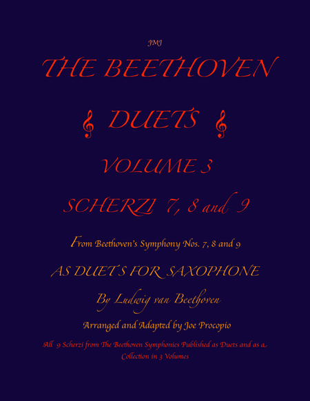 The Beethoven Duets For Saxophone Volume 3 Scherzi 7, 8 and 9 image number null