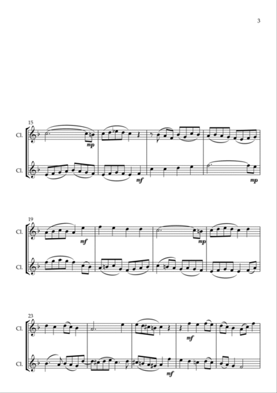 Ein Feste Burg, for Clarinet Duet Clarinet Duet scores gallery preview page 3