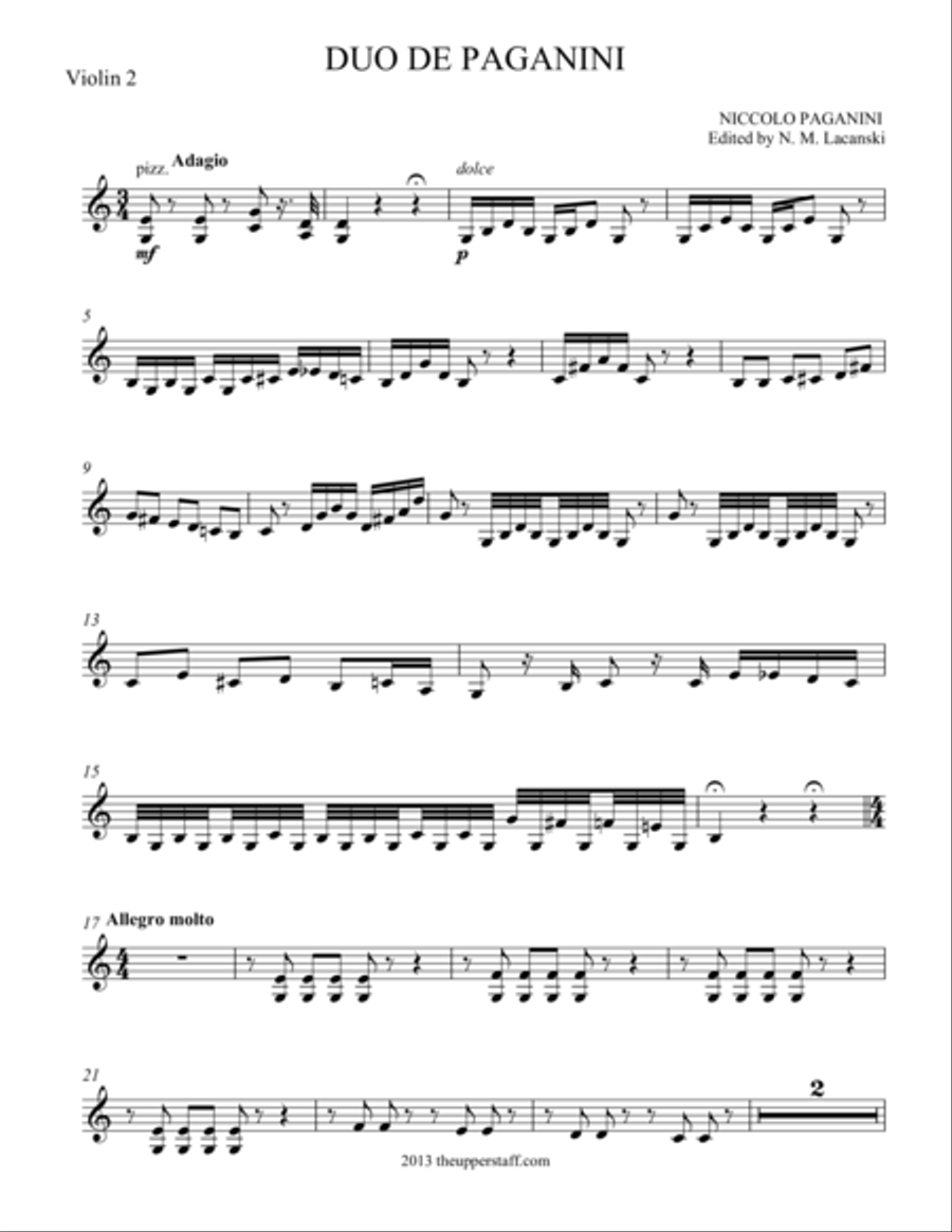 Duo de Paganini Duo de Paganini String Duet scores gallery preview page 1