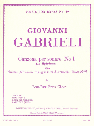 Book cover for Canzona Per Sonare No. 1, For Four-part Brass Choir