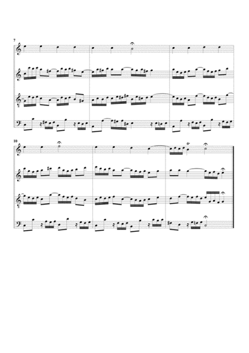 Alle Menschen muessen sterben, BWV 643 from Orgelbuechlein (arrangement for 4 recorders)
