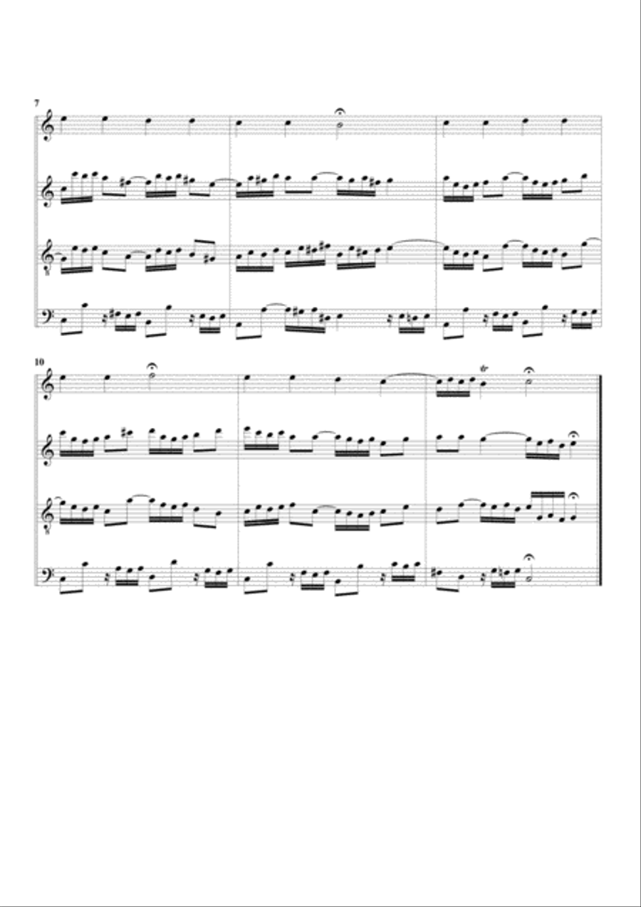 Alle Menschen muessen sterben, BWV 643 from Orgelbuechlein (arrangement for 4 recorders) Recorder scores gallery preview page 2