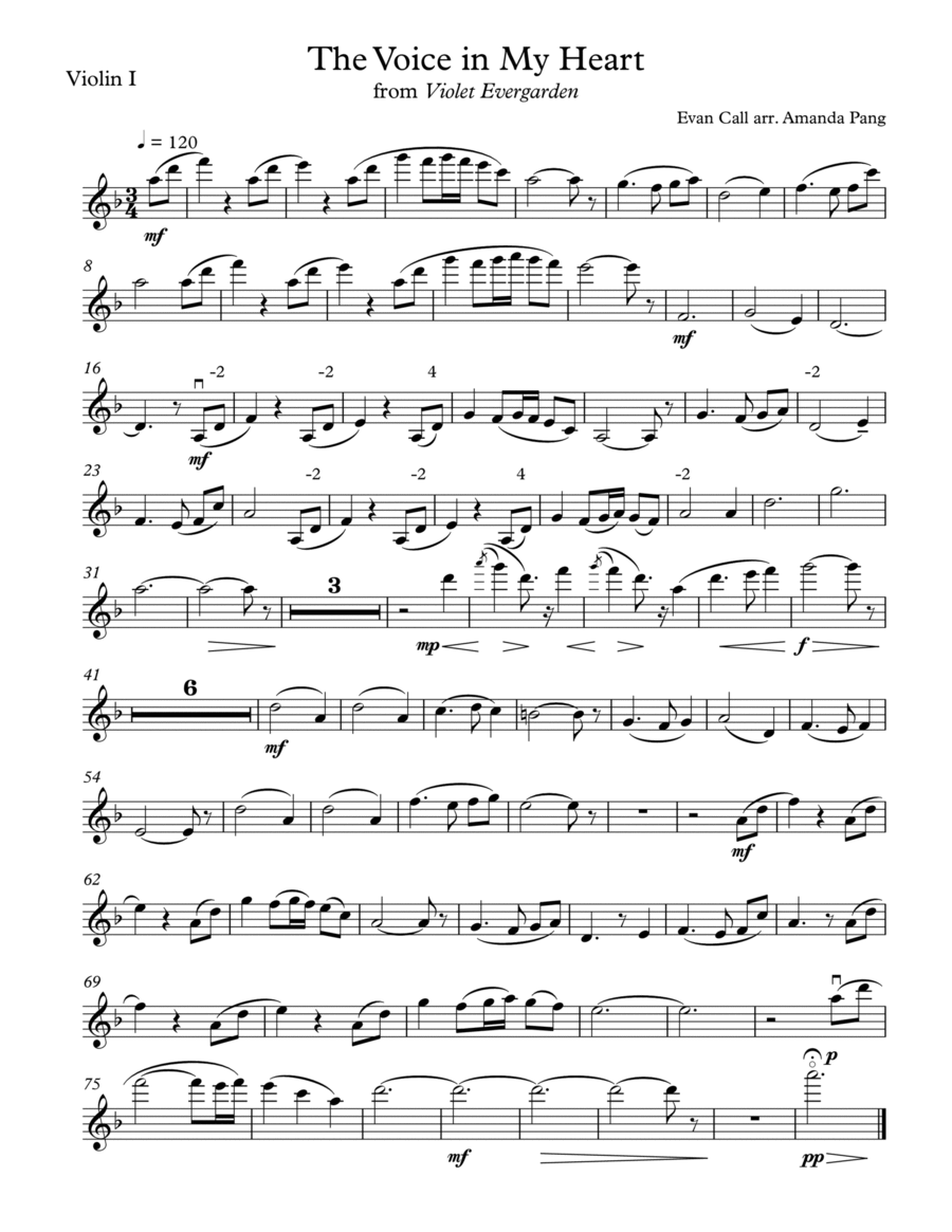 The Voice In My Heart The Voice In My Heart String Quartet scores gallery preview page 1