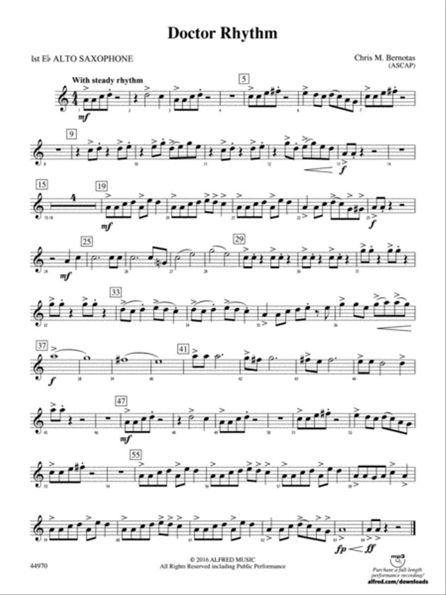Doctor Rhythm: E-flat Alto Saxophone Concert Band scores gallery preview page 1