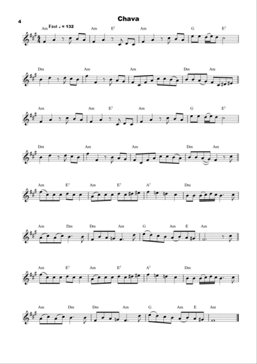 25 Klezmer Tunes for Alto Saxophone Alto Saxophone scores gallery preview page 4