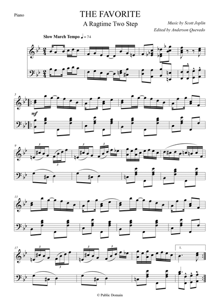 The Favorite by Scott Joplin - Piano