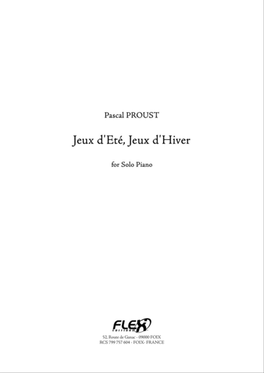 Jeux d'Ete, Jeux d'Hiver Piano Solo scores gallery preview page 1