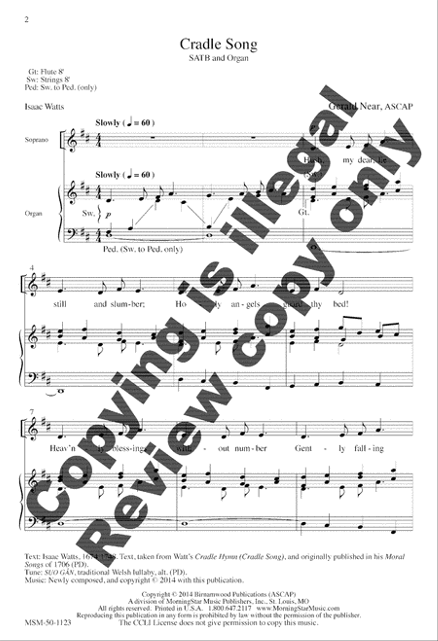 Cradle Song 4-Part scores gallery preview page 2