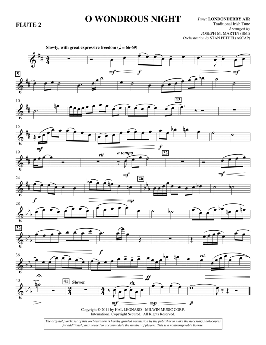 O Wondrous Night - Flute 2 Choir scores gallery preview page 1