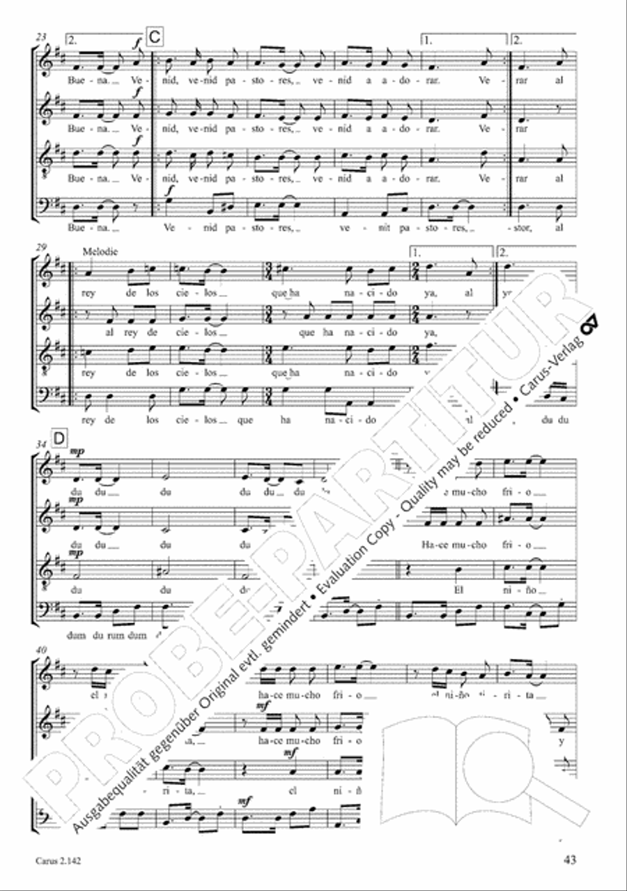 Christmas Carols of the World. Choral collection 4-Part scores gallery preview page 40