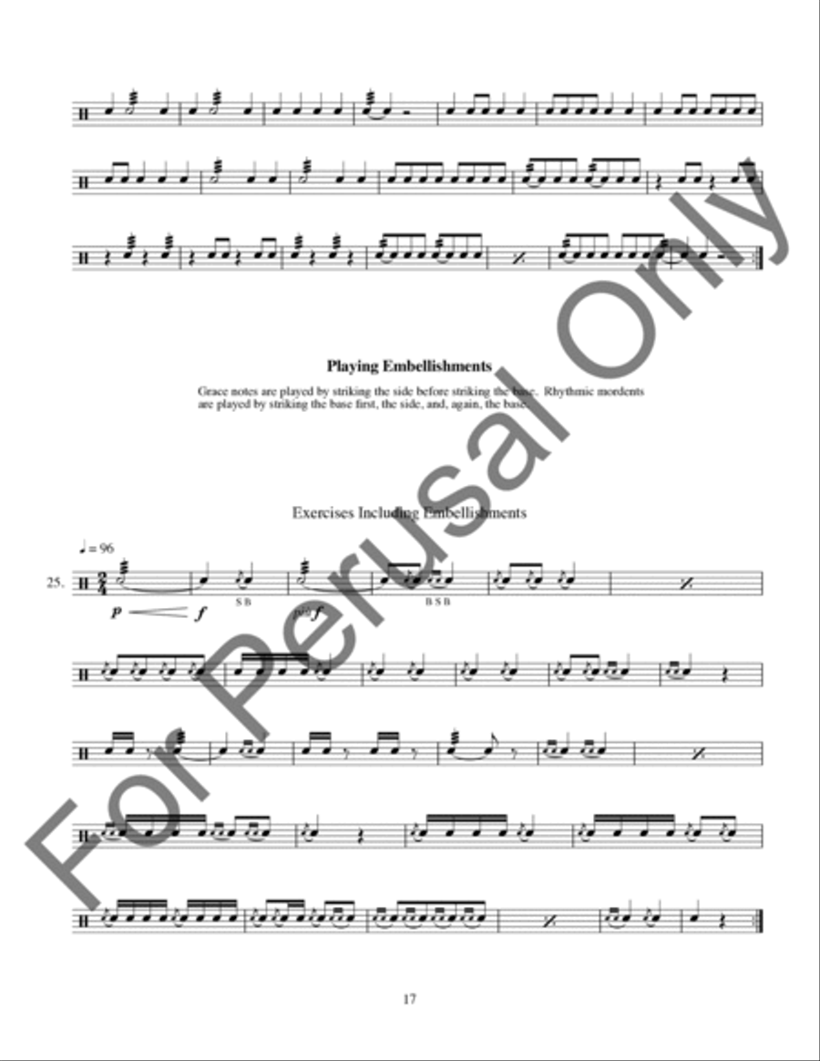 Techniques and Exercises for Playing Triangle, Tambourine, and Castagnets Percussion scores gallery preview page 18