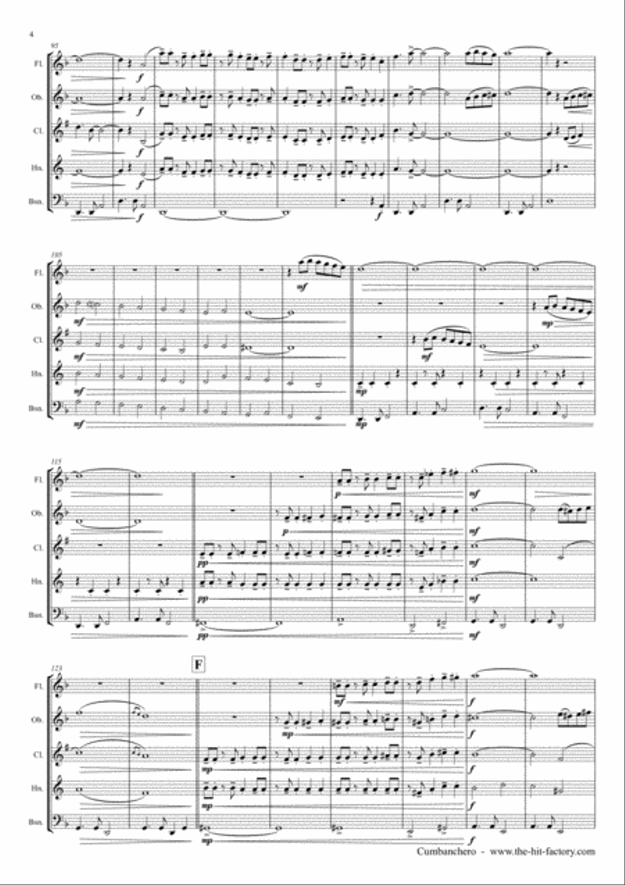 El Cumbanchero Woodwind Quintet scores gallery preview page 4