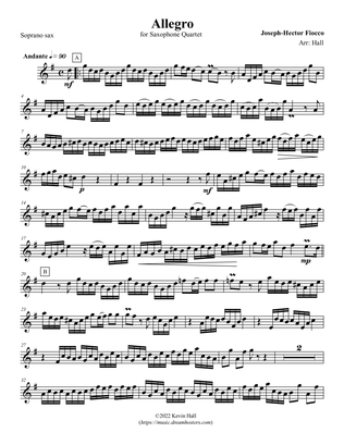 Book cover for Fiocco: Allegro - arr. for Sax Quartet S(A)ATB(Bs)