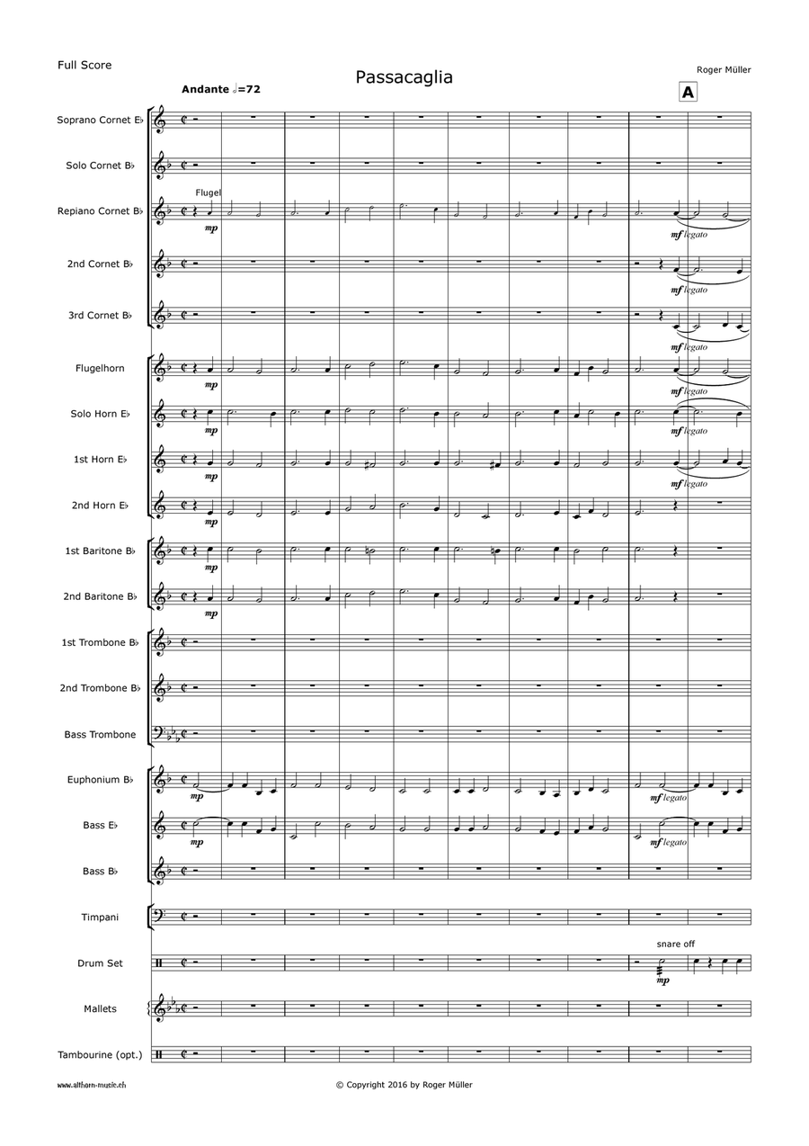 Passacaglia Brass Band scores gallery preview page 3