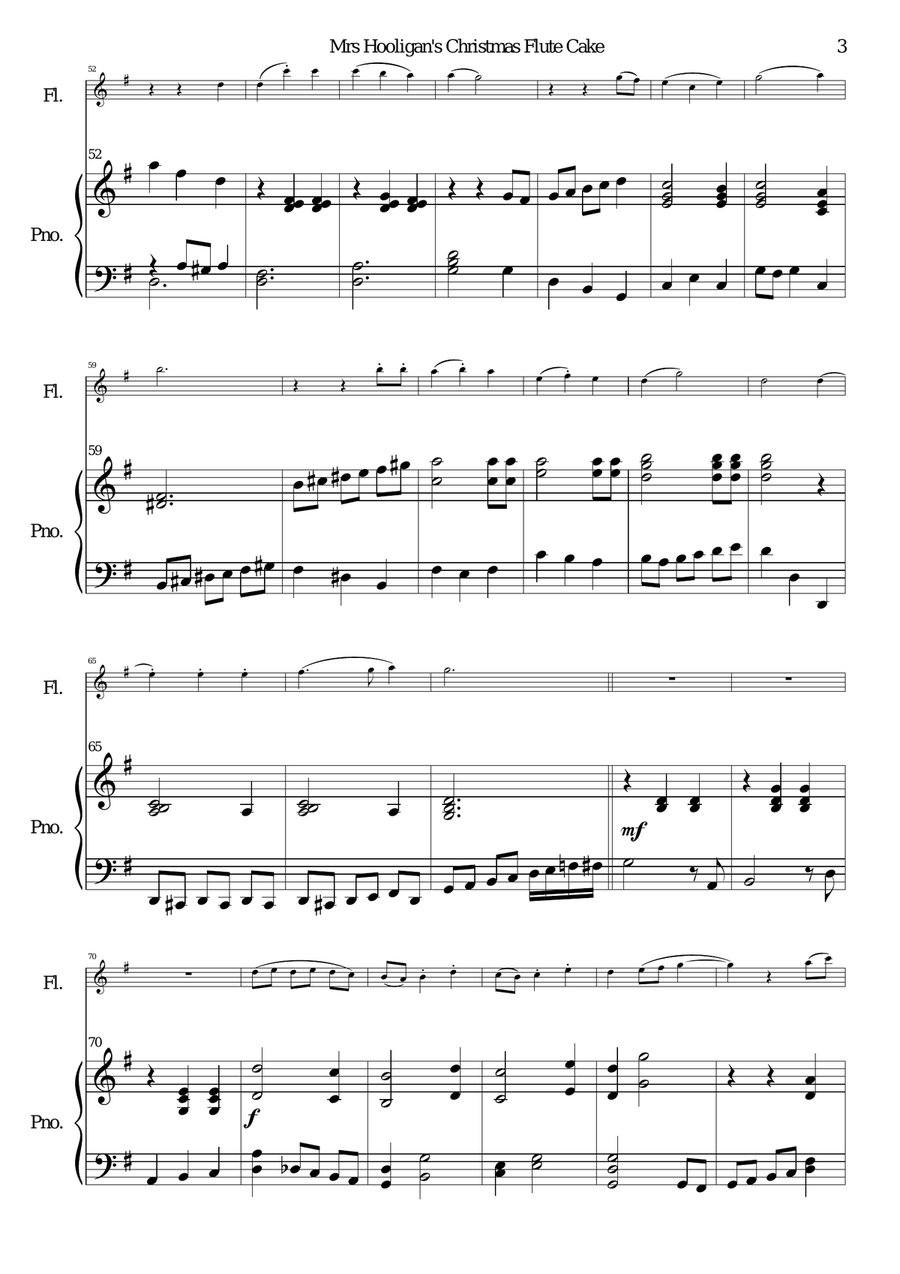 Mrs Hooligan's Christmas Flute Cake Mrs Hooligan's Christmas Flute Cake Flute Solo scores gallery preview page 3
