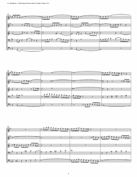 Prelude 11 from Well-Tempered Clavier, Book 2 (Brass Quintet) image number null