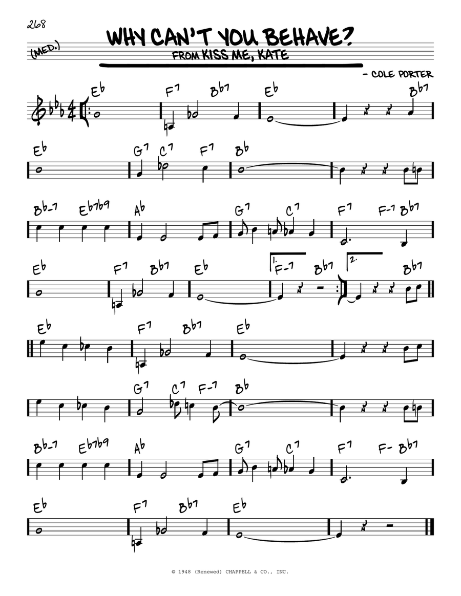 Why Can't You Behave? (from Kiss Me, Kate) Piano scores gallery preview page 1