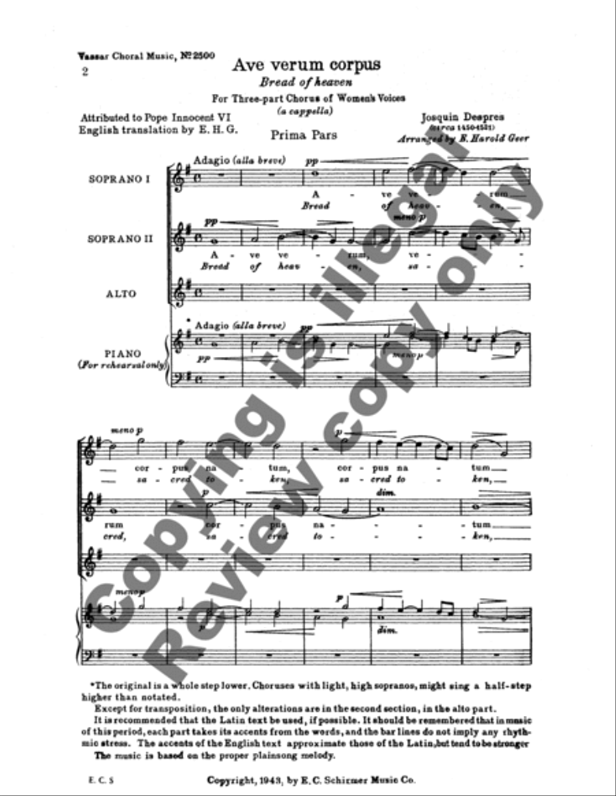 Ave verum Corpus (Bread of heaven) SSA scores gallery preview page 9