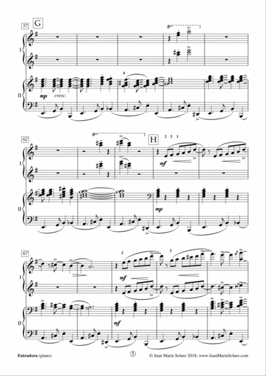 Entradora [piano 4 hands] Piano Duet scores gallery preview page 6