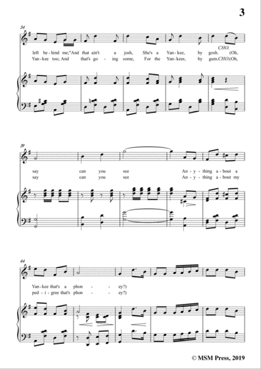 George M. Cohan-Yankee Doodle Boy,in G Major,for Voice&Piano Voice scores gallery preview page 5