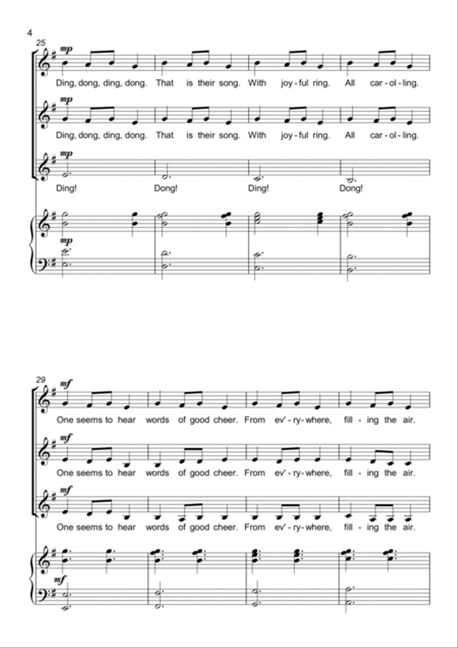 Carol of the Bells - 3 part choir - SSA - Upper Voices SSA scores gallery preview page 4