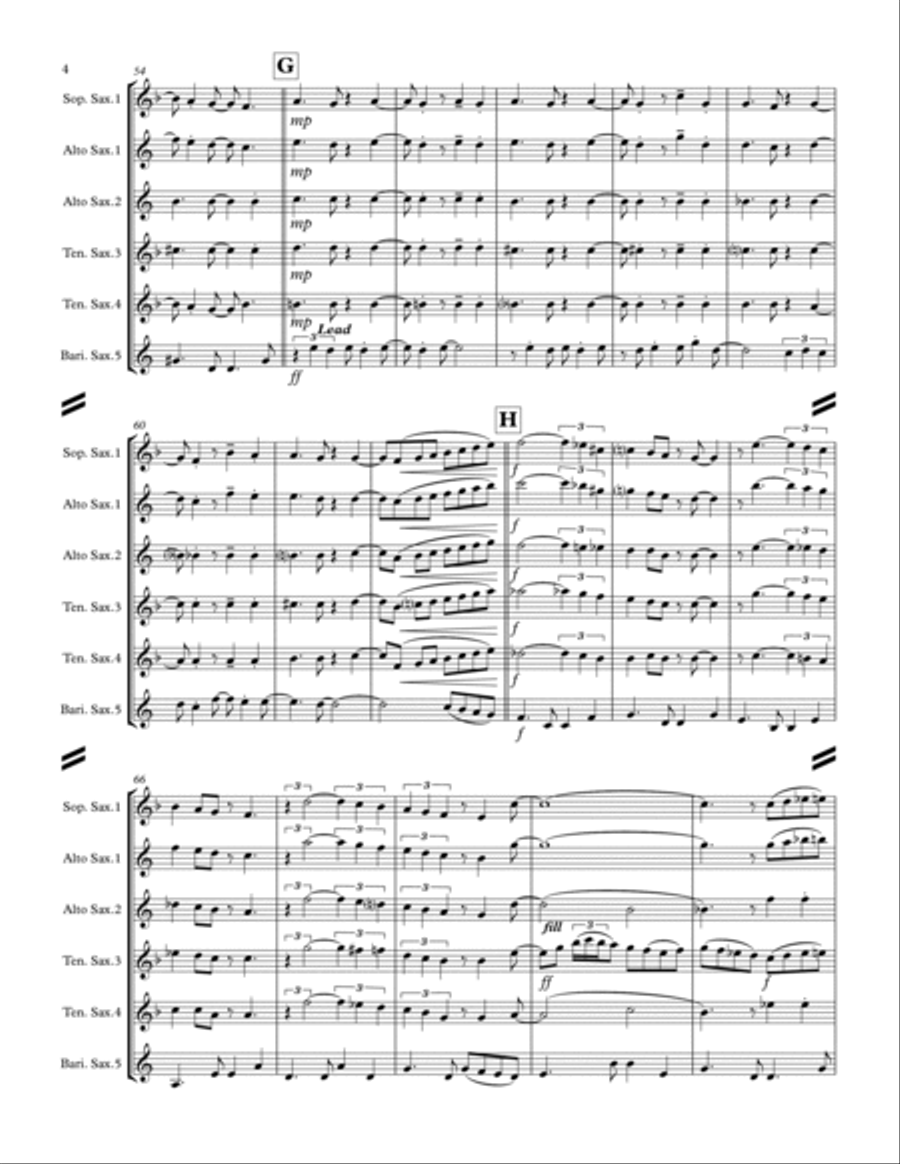 Quiet Nights Of Quiet Stars (Corcovado) Saxophone Quintet scores gallery preview page 5