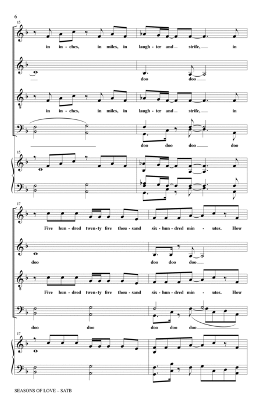 Seasons Of Love (from Rent) (arr. Philip Lawson) 4-Part scores gallery preview page 5