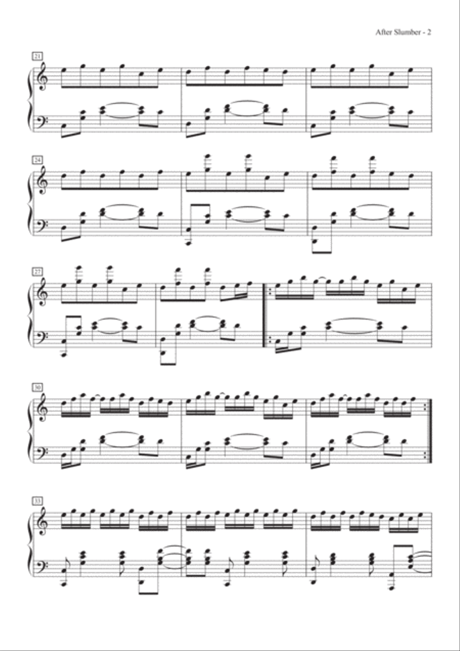 After Slumber Piano Solo scores gallery preview page 3