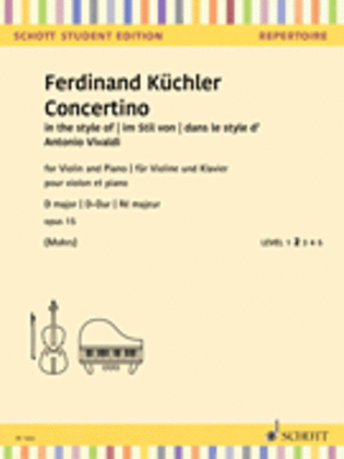 Book cover for Concertino in D Minor, Op. 15