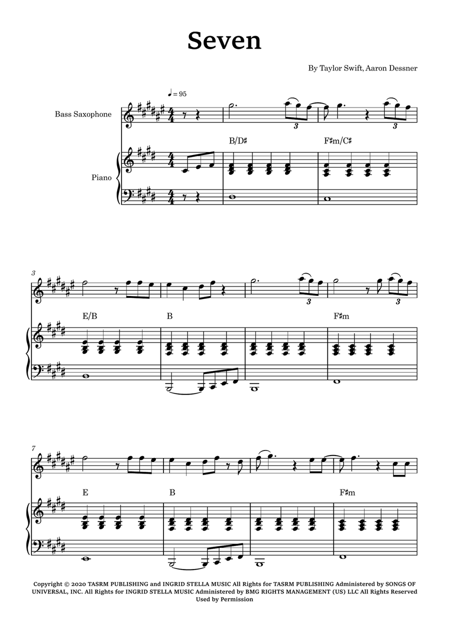 Seven Piano scores gallery preview page 1