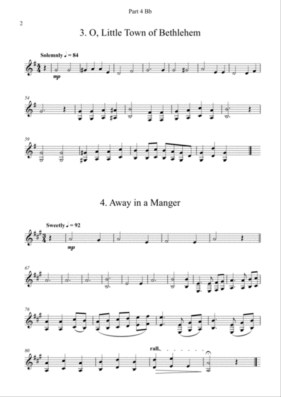 Carols for Four (or more) - Fifteen Carols with Flexible Instrumentation - Part 4 - Bb Treble Clef Concert Band scores gallery preview page 6