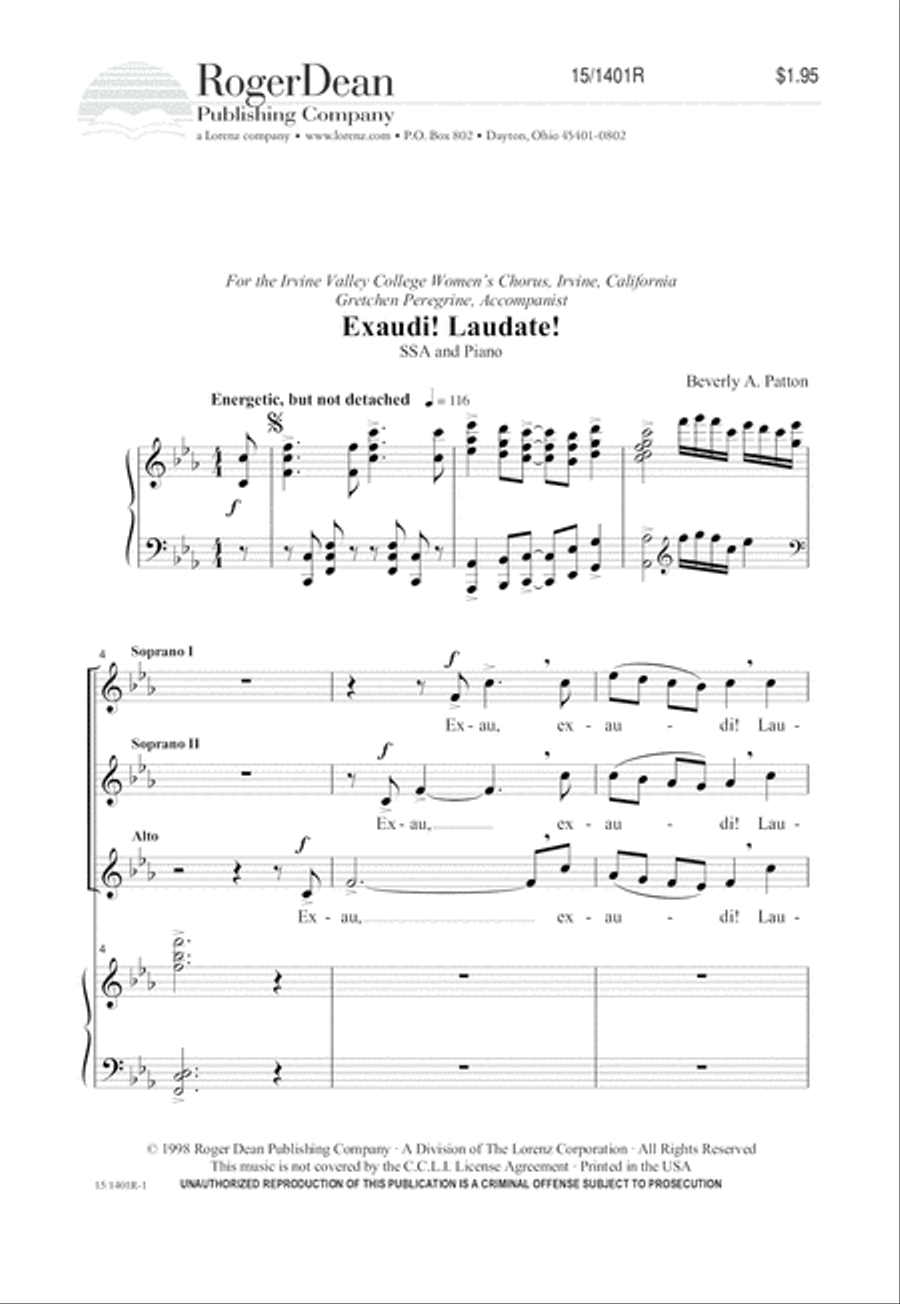 Exaudi! Laudate! SSA scores gallery preview page 2