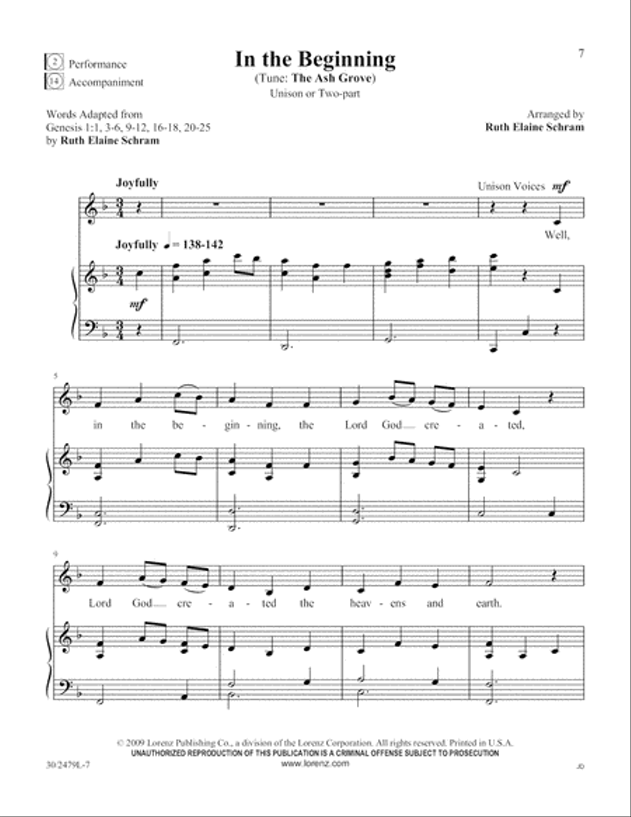 Scripture Songs Unison Choir scores gallery preview page 8