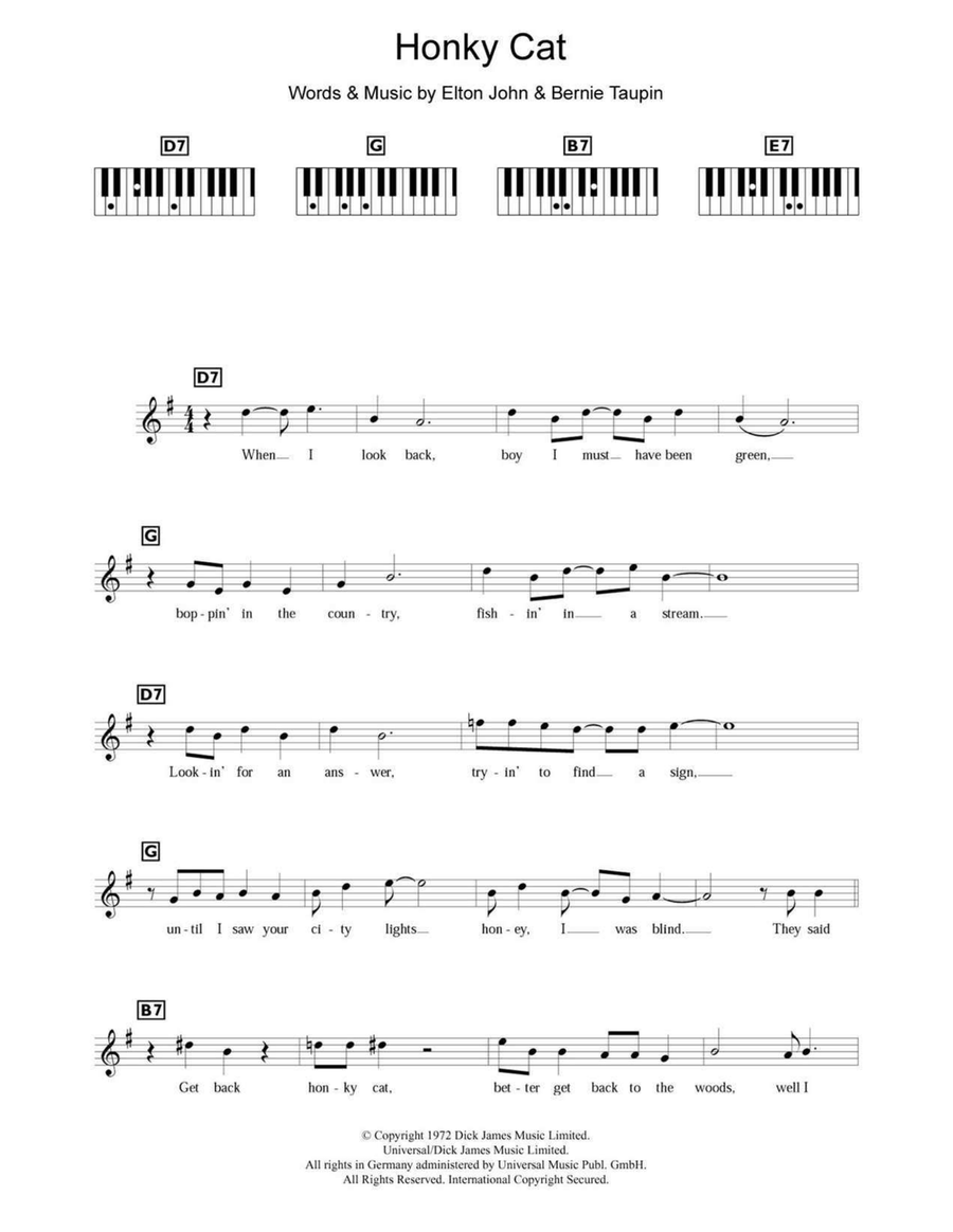 Honky Cat Piano scores gallery preview page 1