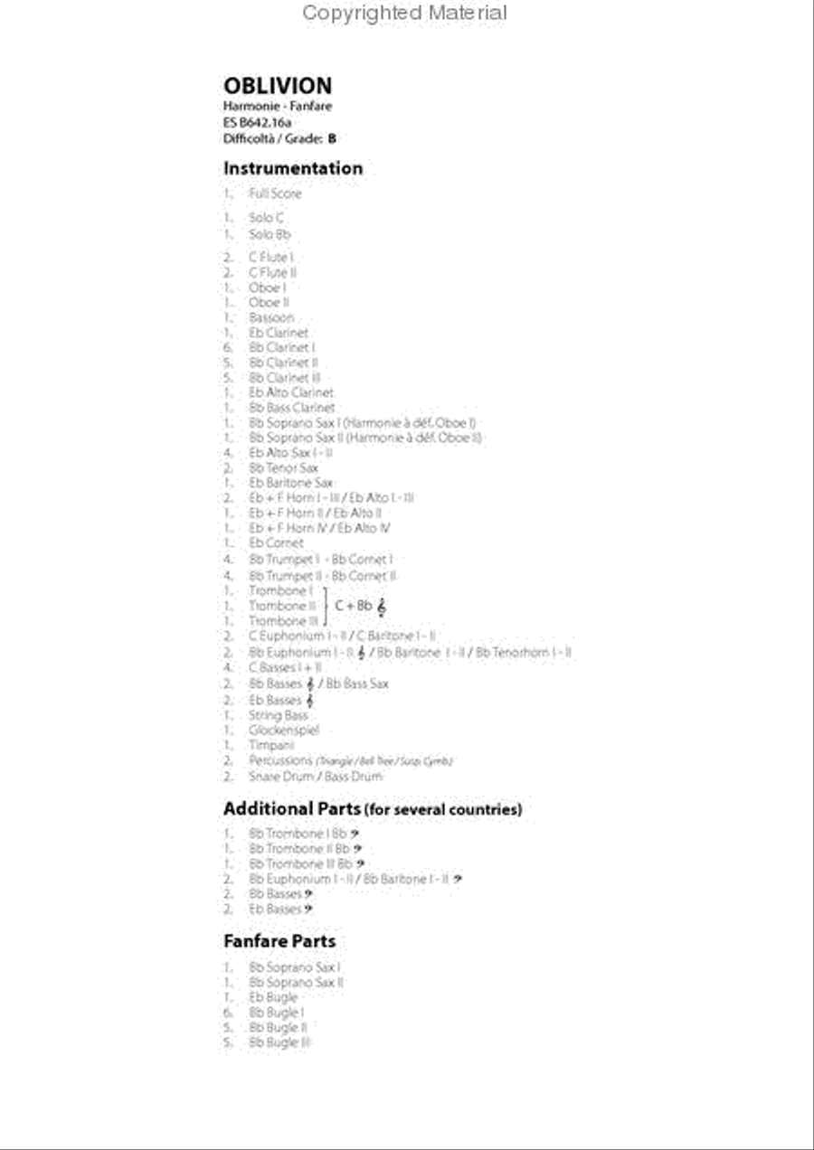 Oblivion Concert Band scores gallery preview page 2