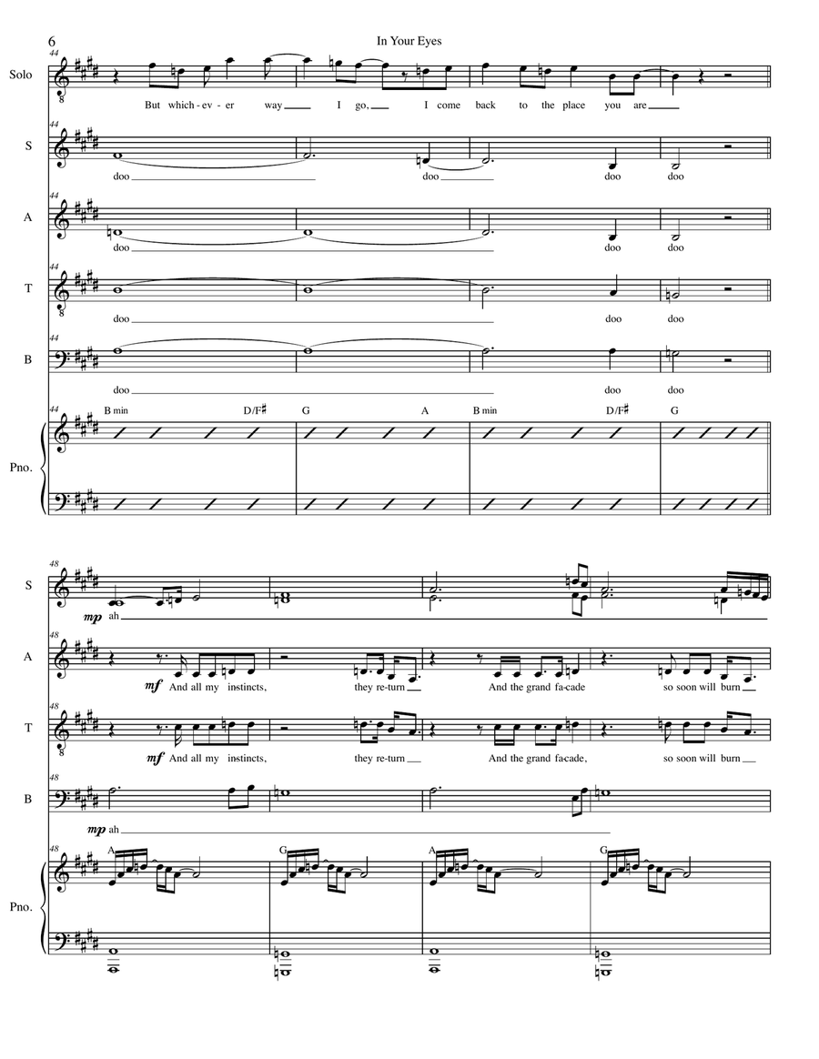 In Your Eyes 4-Part scores gallery preview page 6