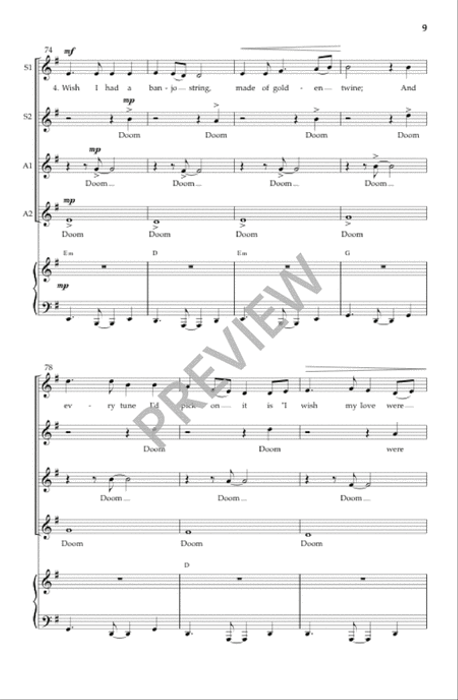 Shady Grove (Vocal Score) SSA scores gallery preview page 10