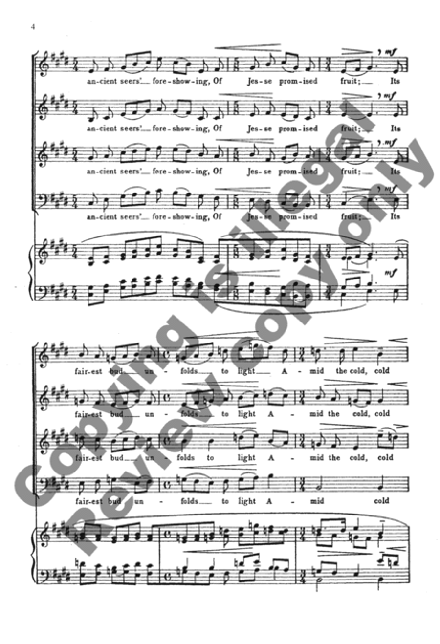 A Spotless Rose (Choral Score) 4-Part scores gallery preview page 11