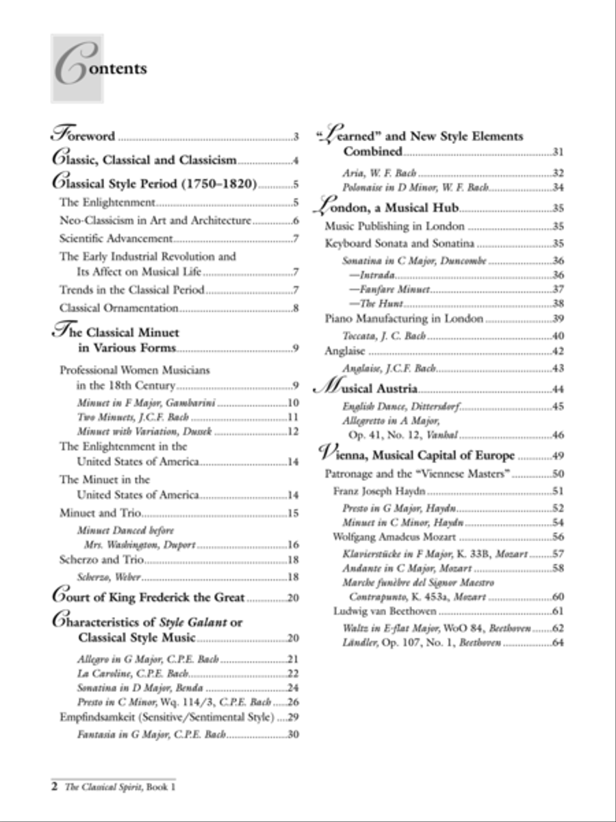 The Classical Spirit (1750--1820), Book 1 Piano Solo scores gallery preview page 2