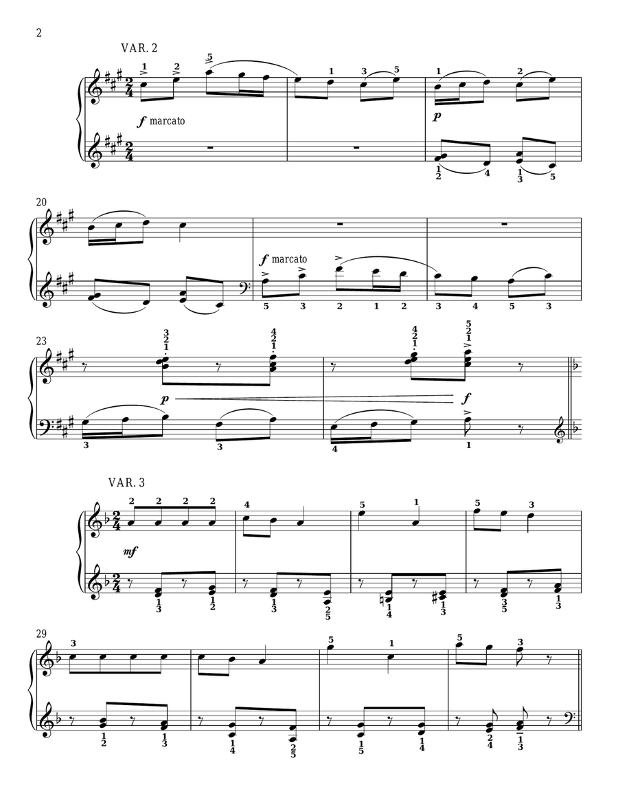 Dance Variations On A Russian Folk Song, Op. 51, No. 2 Piano Solo scores gallery preview page 2