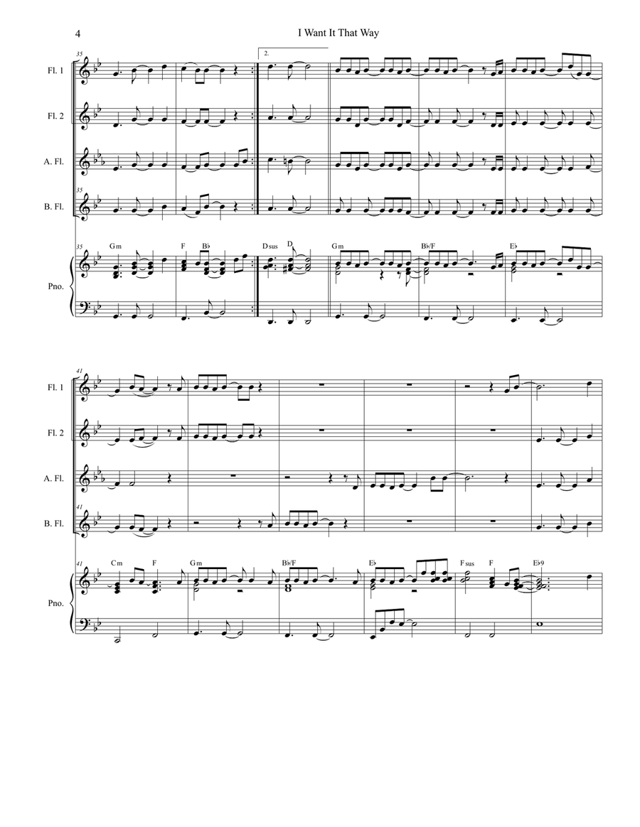 I Want It That Way Woodwind Ensemble scores gallery preview page 4