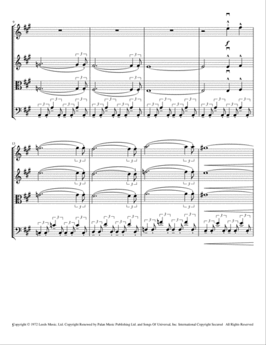 Rock & Roll - Part II (the Hey Song) String Quartet scores gallery preview page 4