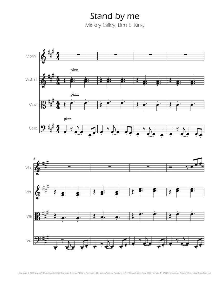 Stand By Me Stand By Me String Quartet scores gallery preview page 1