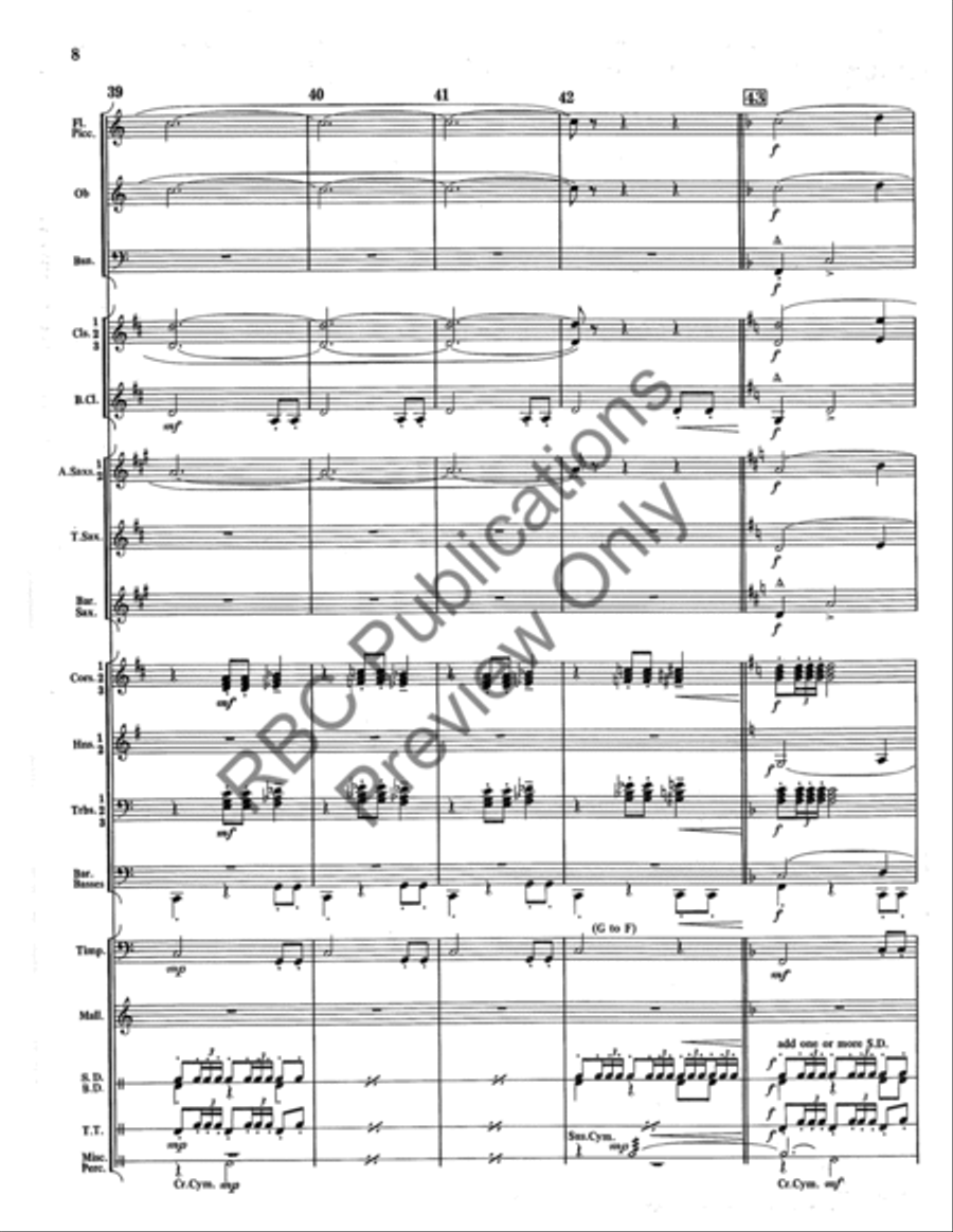 Danza Tambor Bolero Concert Band scores gallery preview page 9
