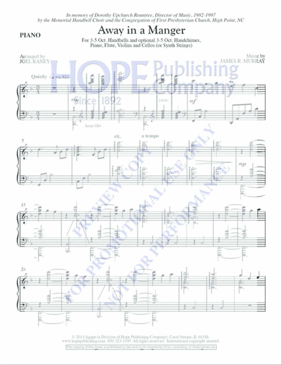 Away in a Manger 5-Octaves scores gallery preview page 21