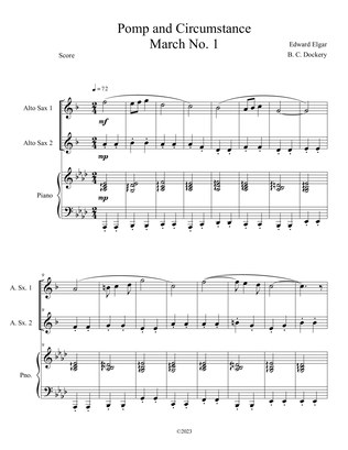 Pomp and Circumstance (Alto Sax Duet with Piano Accompaniment)
