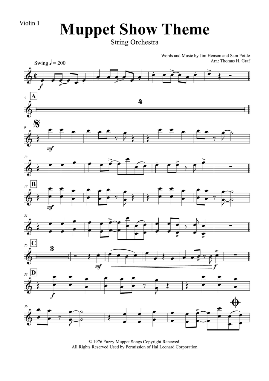 The Muppet Show Theme String Orchestra scores gallery preview page 4