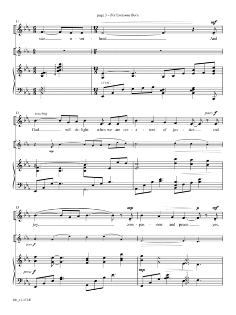For Everyone Born Voice Solo scores gallery preview page 3