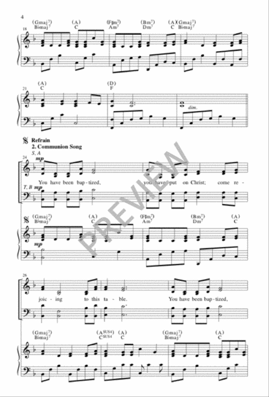 You Have Been Baptized 4-Part scores gallery preview page 4
